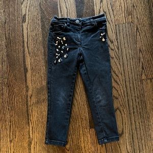 Next UK girls black sequin detail jeans